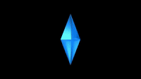 A large spinning blue crystal